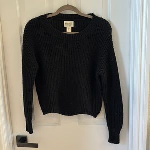 Essential black cable knit crop sweater